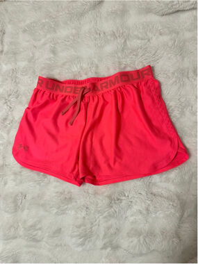 Girls Under Armour Athletic Shorts XL Neon Orange